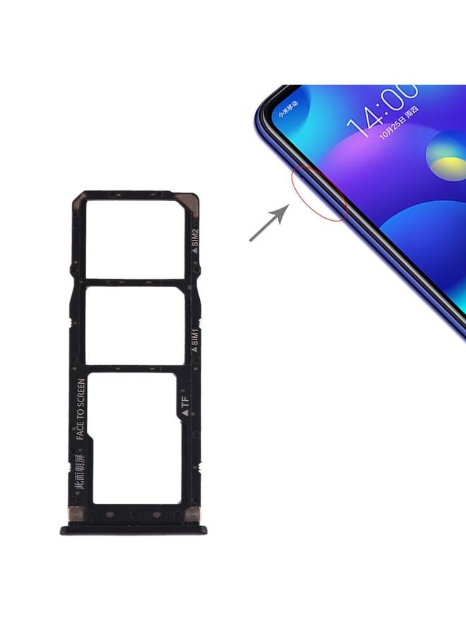 erorex SIM Card Tray + SIM Card Tray + Micro SD Card Tray for Xiaomi Mi Play(Black) - Image 1
