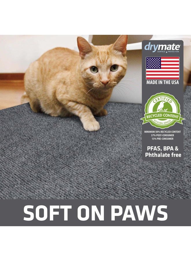 drymate Jumbo Litter Trapping Mat - Grey Anti Slip Mats for Dog & Cat Bowls - Image 3