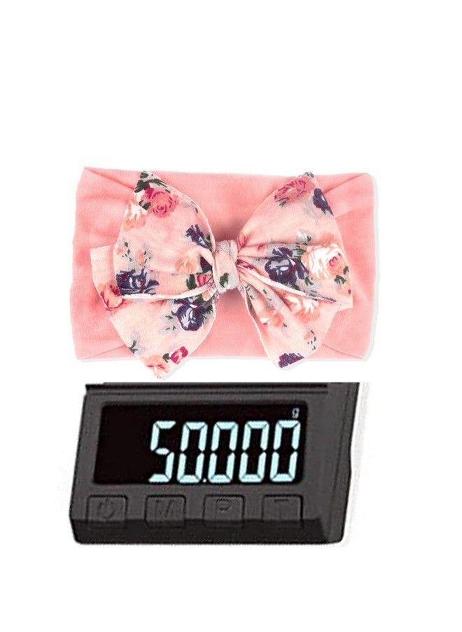 Syga Nylon Headbands Hairbands Hair Accessories Soft Printed Flower Bow Headband For Newborns Infants Toddlers Kids And Baby Girls 03 Years (Pink)  - Image 5