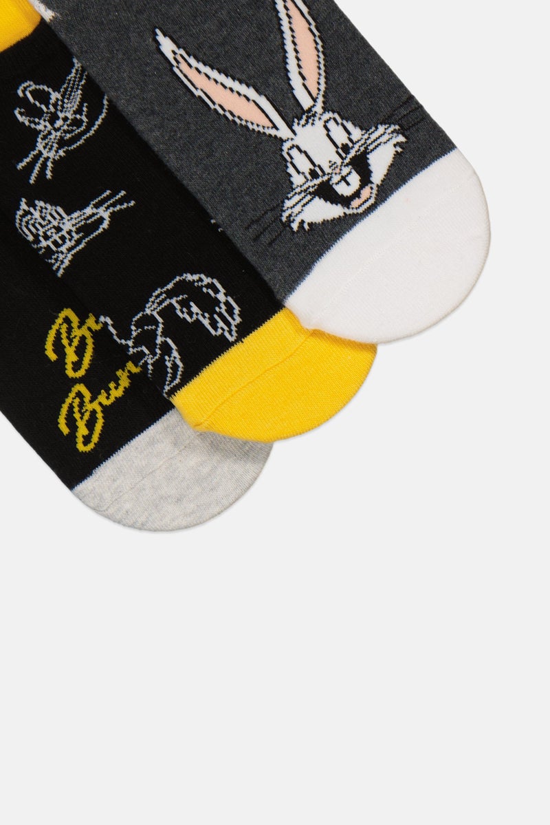 Warner Bros Kids Boy 3 Pairs Looney Tunes No Show Socks, Multicolor - Image 3