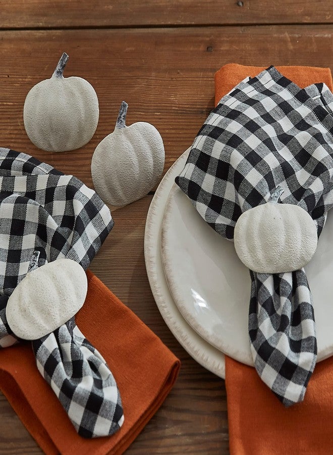 Park Designs Cream Pumpkin Napkin Ring Set of 4 | Rustic Metal Napkin Holders with Heirloom Pumpkin Design | 3" H x 3" W x 2.25" D | Farmhouse Autumn, Harvest & Thanksgiving Table Decor - Image 3