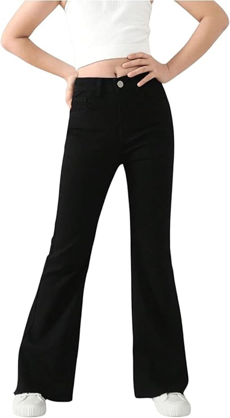 ADBUCKS Breathable and Stretchable Denim Bootcut Bell Bottom Jeans for Girls | Age Group - 8-14 Years (in, Age, 6 Years, 7 Years, Black) - Image 1