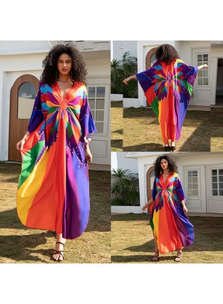 European And American Polyester Printed Beach Blouse Dress Long Dress Loose Robe Bikini Swimsuit Outer Sun Protection Shirt-Color:ZS2345-20 Rainbow Butterfly- - pzsku/Z21EBEB78950D5F571505Z/45/1747209590/0c745cd1-0603-4bdb-a8a6-b2fe4ceea350