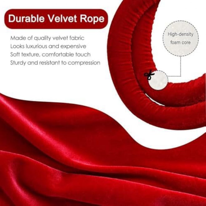 Elegant Blue Velvet Rope Barrier - 2.2m Stanchion for Crowd Control, Ideal for Hotels, Hospitals, Banks - Durable Queue Management Solution for Safety & Style - Image 5
