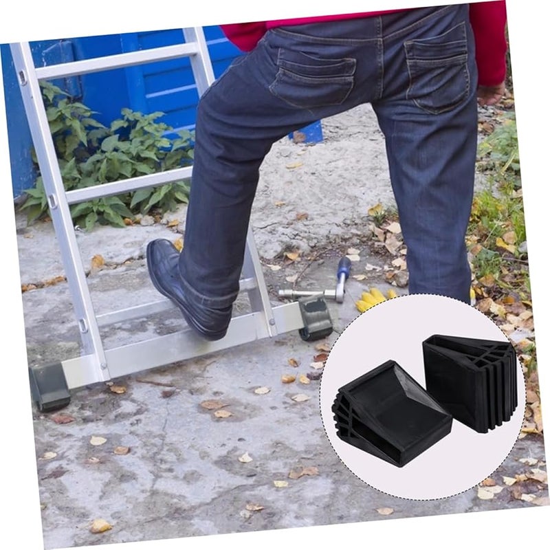Tehaux 4Pcs Black Ladder Feet Covers Nonslip Stabilizer Pads For Secure Grip Safety - Image 3
