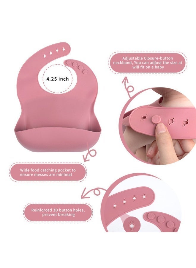 CESETH 8-Piece Baby Silicone Feeding Set | Bpa-Free Including Straw Bowls And Plates, Baby Spoons And Forks, And Toddler Cups With Straws And Lids. Suitable For Children To Eat Independently. Baby Tableware Set - Pink - Image 2