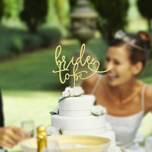 Auteby Glitter Bride to Be Cake Topper  Bridal ShowerWedding ShowerEngagementBachelorette Party Decorations Gold - Image 5