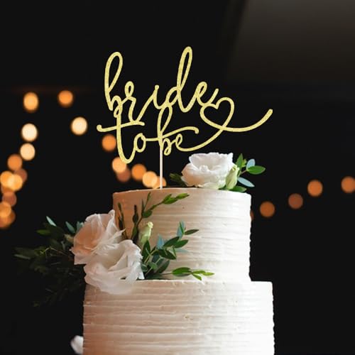 Auteby Glitter Bride to Be Cake Topper  Bridal ShowerWedding ShowerEngagementBachelorette Party Decorations Gold - Image 1