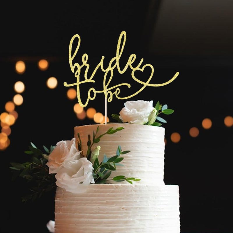 Auteby Glitter Bride to Be Cake Topper  Bridal ShowerWedding ShowerEngagementBachelorette Party Decorations Gold - Image 3