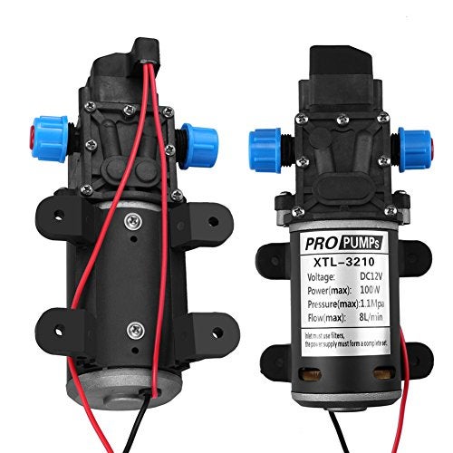 Keenso 12V DC Diaphragm Self Priming Water Pump, 100W 8L/Min 160Psi High Pressure Self Priming Water Pump Intelligent Valve (with Pressure Switch) - Image 2