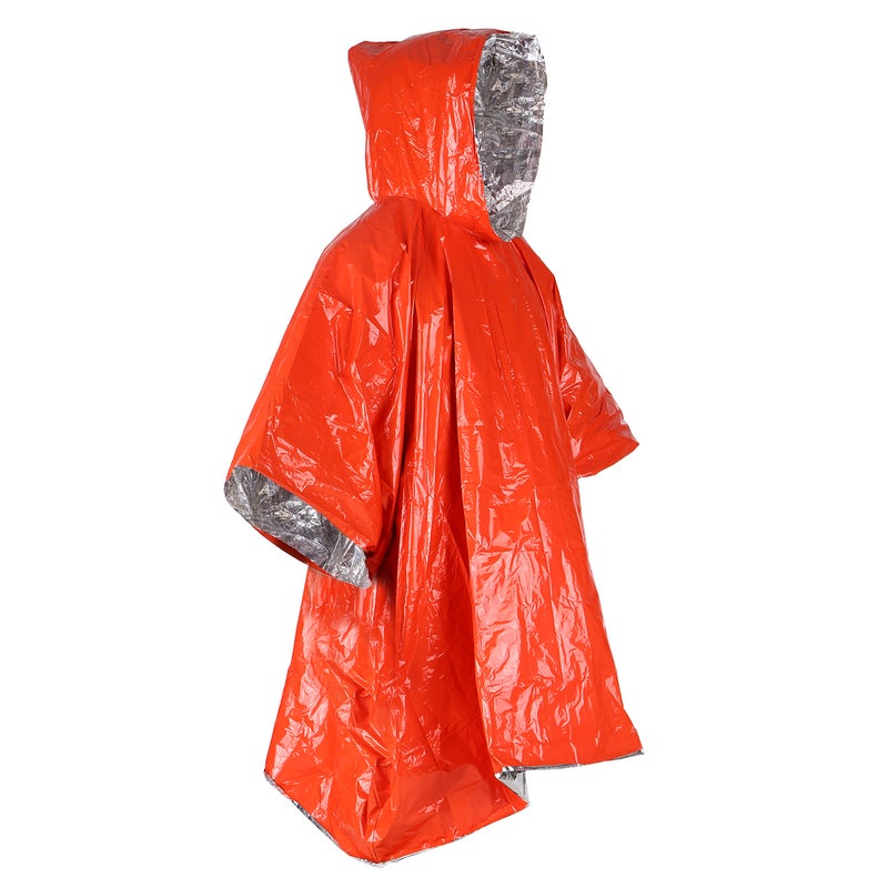Orange Emergency Raincoat Aluminum Film Disposable Poncho Cold Insulation Rainwear - Image 5