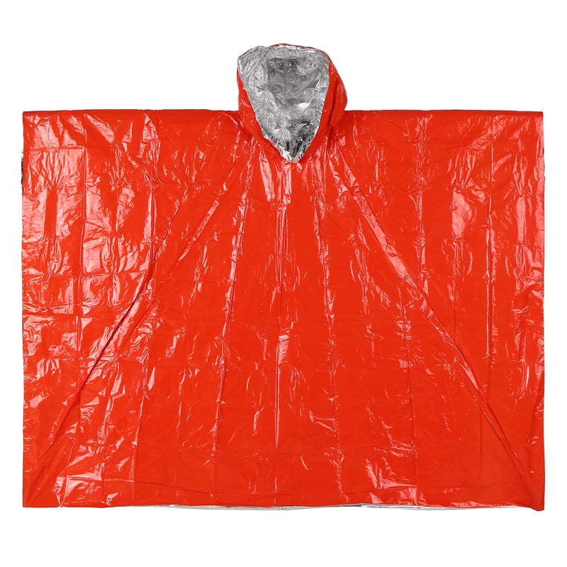 Orange Emergency Raincoat Aluminum Film Disposable Poncho Cold Insulation Rainwear - Image 3