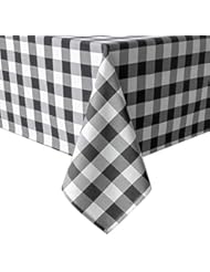 Hiasan Hiasan 60 x 120 Inch Checkered Tablecloth Rectangle - Stain Resistant, Spillproof and Washable Gingham Table Cloth for  - Image 1