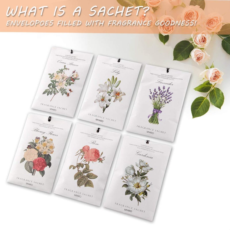 Myaro 12 Packs Scented Sachets For Drawer And Closet  Long-Lasting Sachets Bags Home Fragrance Sachet 6 Scents Option- Lavender  Rose  Jasmine  Ocean  Gardenia  Lily - Image 5