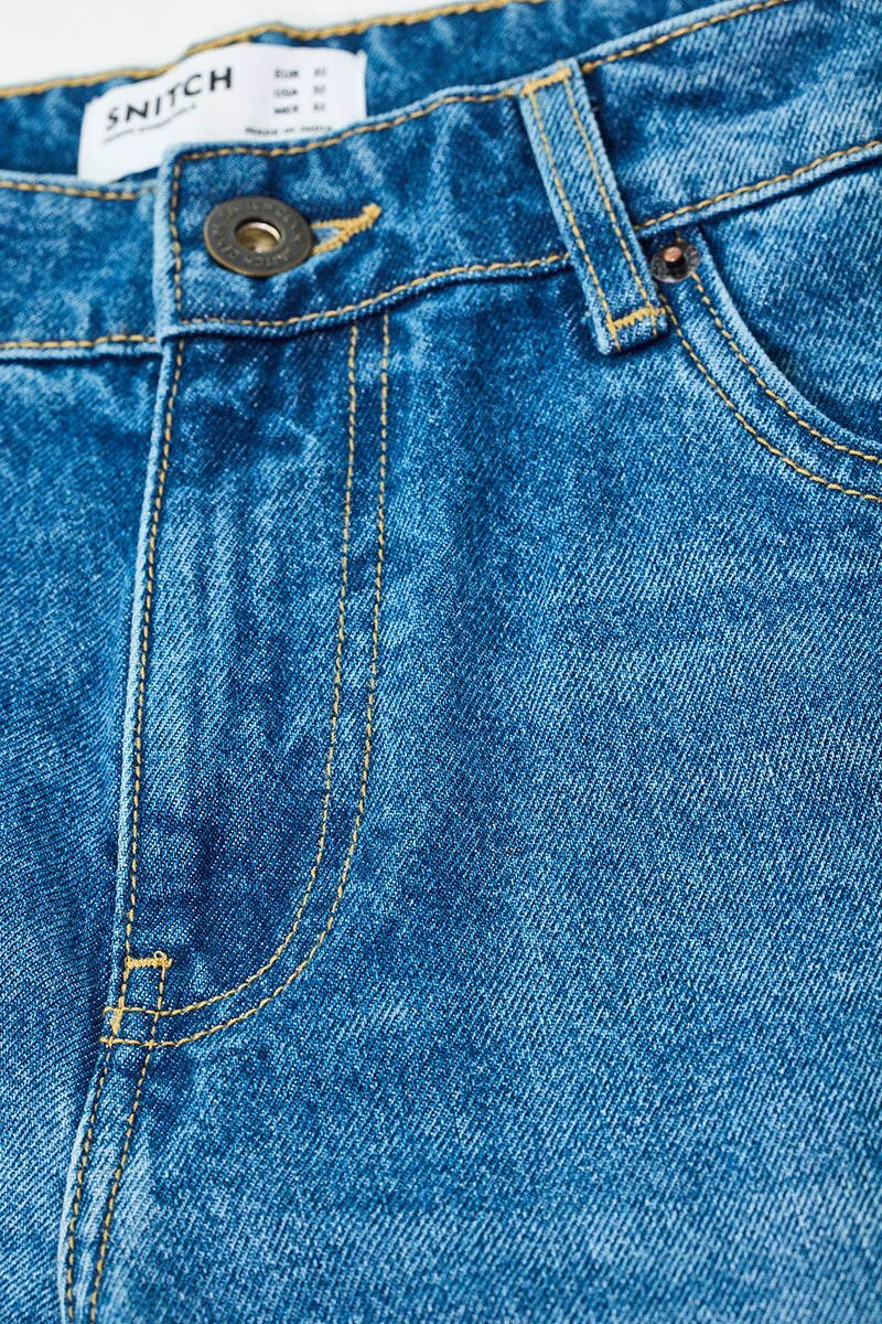 SNITCH Blue Blue Solid Relaxed Casual Jeans for Men | Best Price UAE