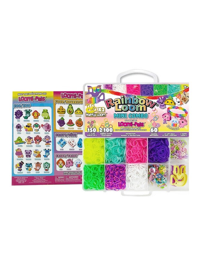 راينبو لووم مجموعة Rainbow Loom® Loomi-Pals™ الصغيرة، تحتوي على 60 قطعة من حلي Loomi-Pals المتنوعة اللطيفة، و1 Happy Loom، و2100 شريط ملون، كل ذلك في حقيبة حمل للأولاد والبنات من سن 7 سنوات فما فوق - Image 2