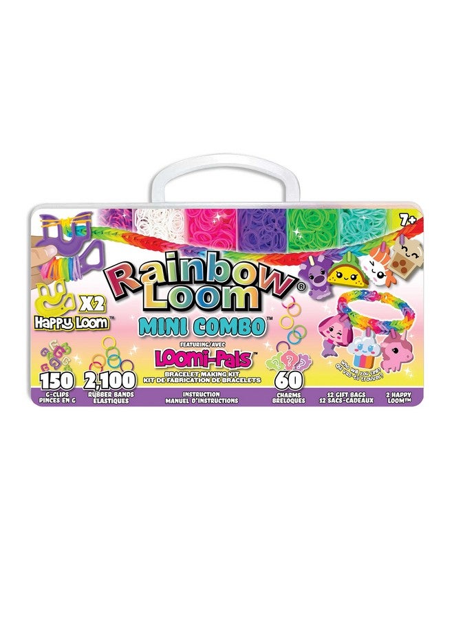 راينبو لووم مجموعة Rainbow Loom® Loomi-Pals™ الصغيرة، تحتوي على 60 قطعة من حلي Loomi-Pals المتنوعة اللطيفة، و1 Happy Loom، و2100 شريط ملون، كل ذلك في حقيبة حمل للأولاد والبنات من سن 7 سنوات فما فوق - Image 1