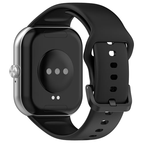 Wisely Adjustable Silicon Band Strap for Redmi Watch Move Straps Watch Silicone Replacement Band Bracelet, Black - Image 2