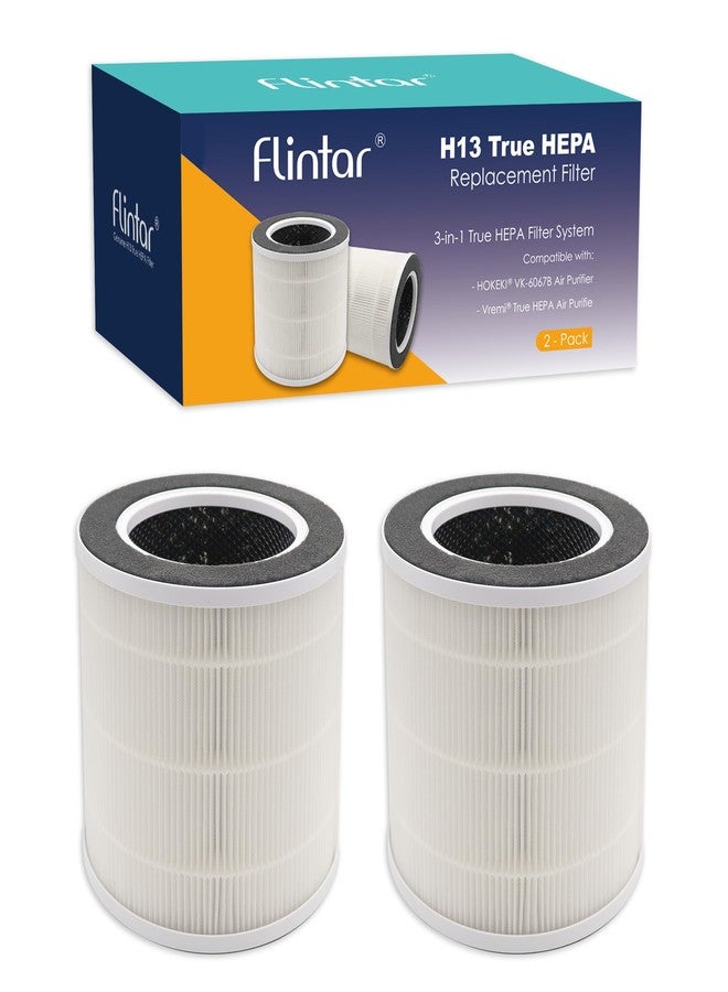 Flintar VK-6067B Replacement Filters, Compatible with Vremi and HOKEKI VK-6067B Air Purifier, 3-in-1 H13 Grade Filtration and Activated Carbon Filter Set (2 - Pack) - Image 1