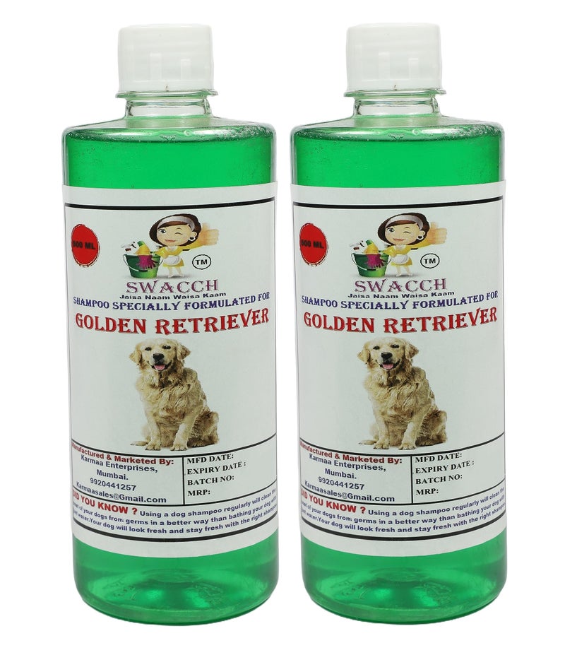 swacch Shampoo | Puppy Safe Shampoo | PH Balanced | Ditch to Itch for Golden Retriever Shampoo 500ml Pack of 2 (Neem Alovera) + Spike Ball Chew Toy Combo Pack - Image 2