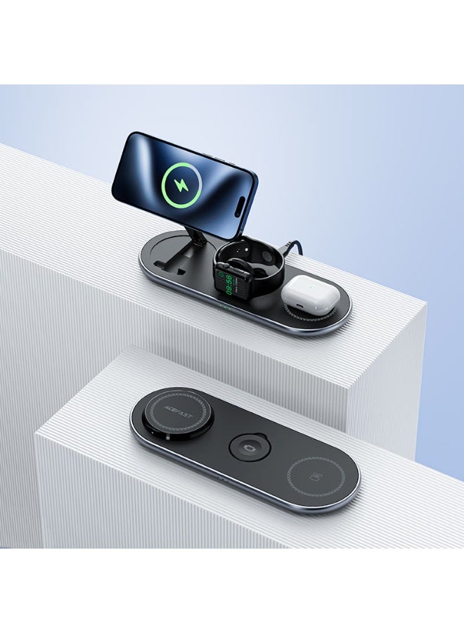 ACEFAST 3 in 1 Magnetic Fast Qi2 Wireless Charger Desktop Holder E19, Wireless Charging for Mobile Phones, Watches and Headsets,3 Devices Charging Same Time - Black - Image 4