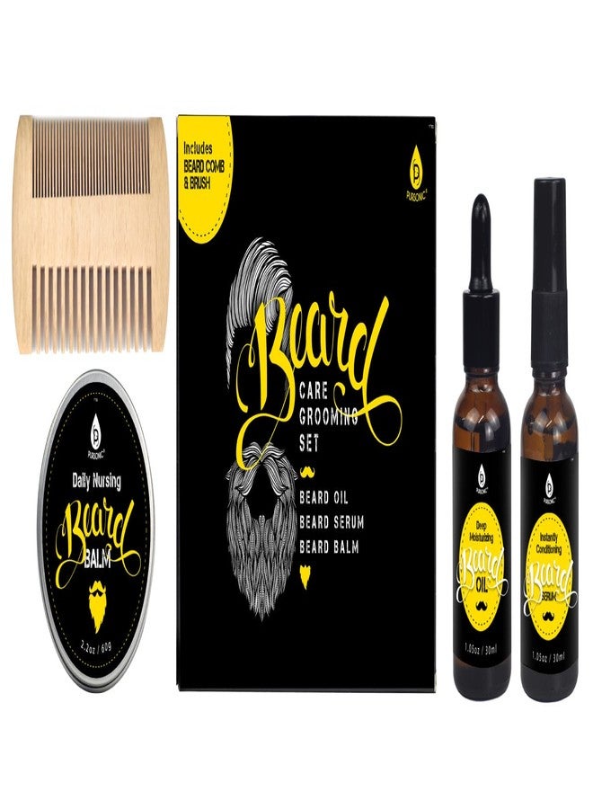 Pursonic Beard Care Grooming Set-Ultimate Beard Grooming Kit Includes Men's Beard Comb, Beard Oil,Beard Balm & Beard Serum - Image 1