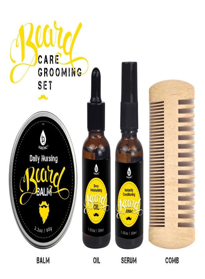 Pursonic Beard Care Grooming Set-Ultimate Beard Grooming Kit Includes Men's Beard Comb, Beard Oil,Beard Balm & Beard Serum - Image 2