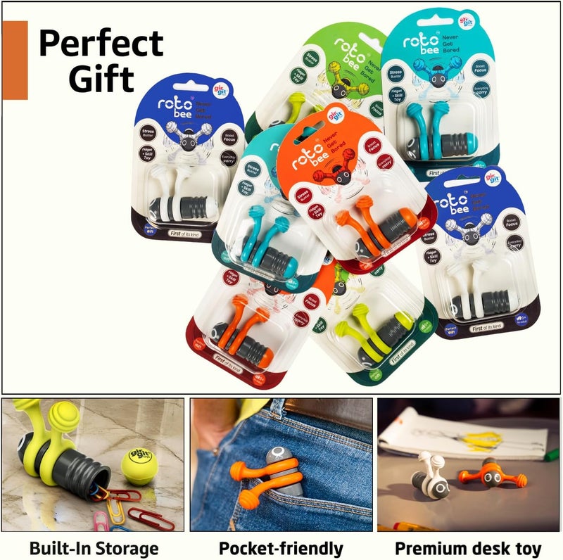Girgit Toys روتوبي | لعبة دوارة ومهارات حركية | تخفيف التوتر وال��لق | للأطفال والبالغين | حسية | اضطراب فرط الحركة ونقص الانتباه والتوحد | تعزيز التركيز | دوارة متعددة الحيل | لعبة مكتبية | هدية | عبوة من قطعتين - Image 3