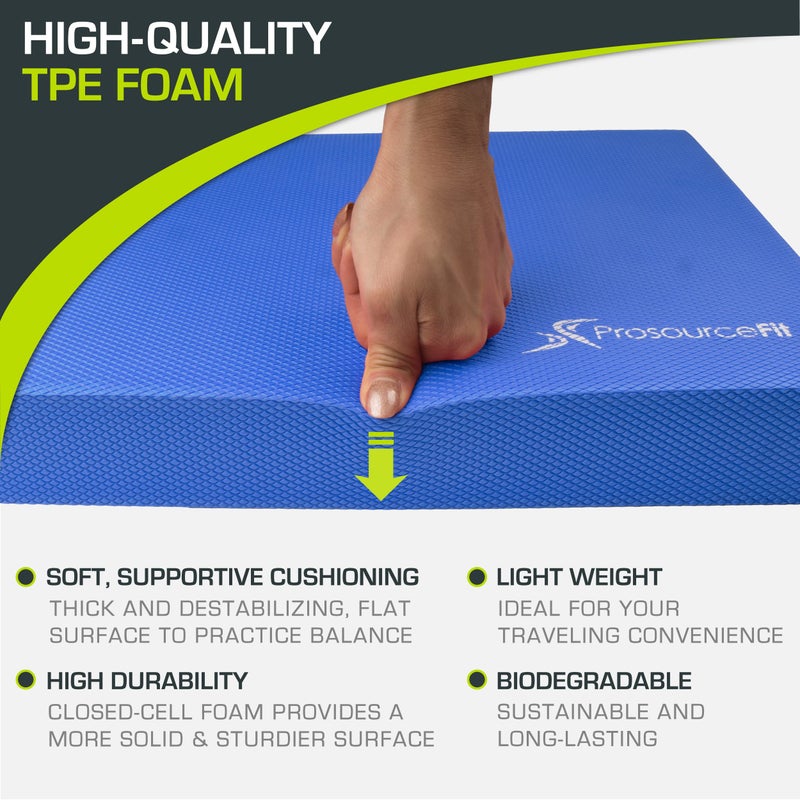 ProsourceFit Exercise Balance Pad â€“ Large Cushioned Non-Slip Foam Mat & Knee Pad for Fitness, Stability Training, Physical Therapy, Yoga 15"x19" - Image 4