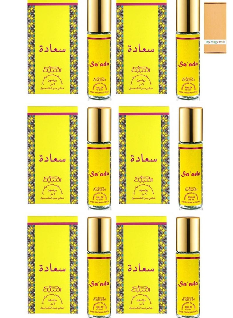 نبيل 6 قطع نبيل سعادة - عطر دوار خالي من الكحول 6 مل - Image 1