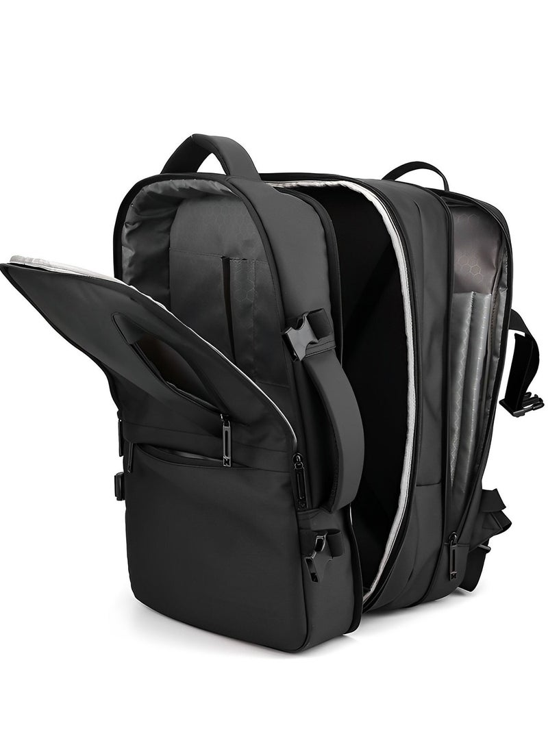 Skycare Large-Capacity Men's Laptop Backpack for Business Travel, with USB Charging Port - Expandable and Multi-Functional - Image 5