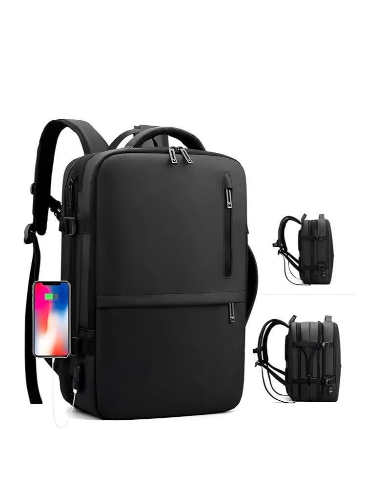Skycare Large-Capacity Men's Laptop Backpack for Business Travel, with USB Charging Port - Expandable and Multi-Functional - Image 1