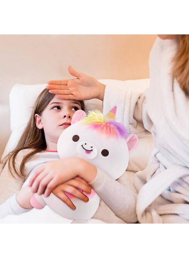 Achwishap Unicorn Plush Doll Hold a Doughnut(14”,White) - Image 4