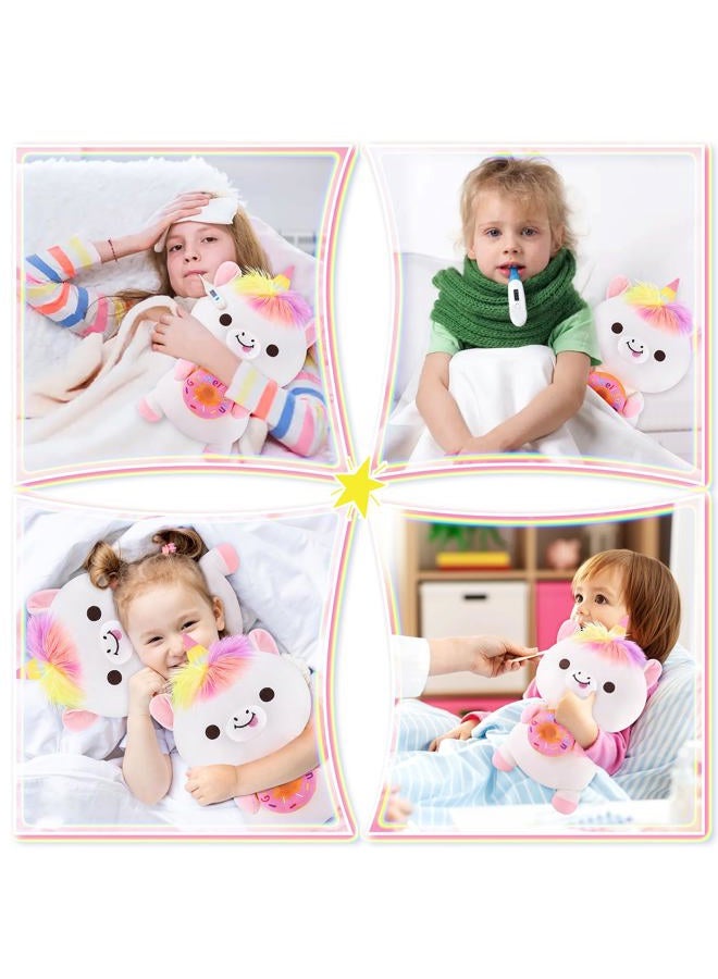 Achwishap Unicorn Plush Doll Hold a Doughnut(14”,White) - Image 3