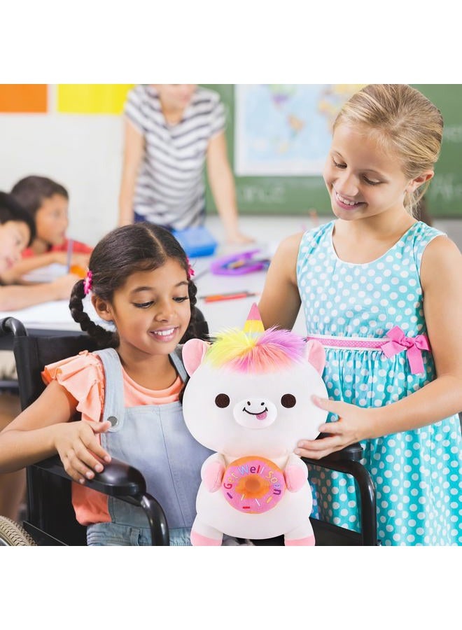 Achwishap Unicorn Plush Doll Hold a Doughnut(14”,White) - Image 5