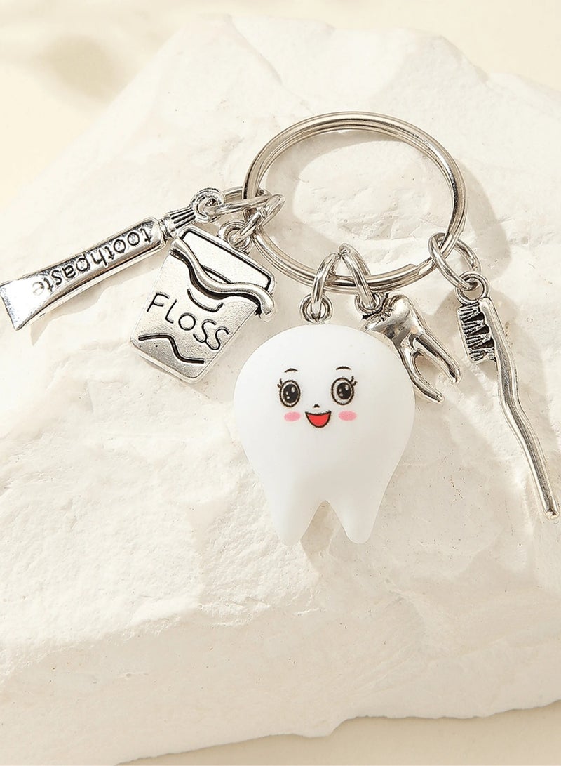 Dental-Themed Keychain with Adorable Tooth Charm - Image 1