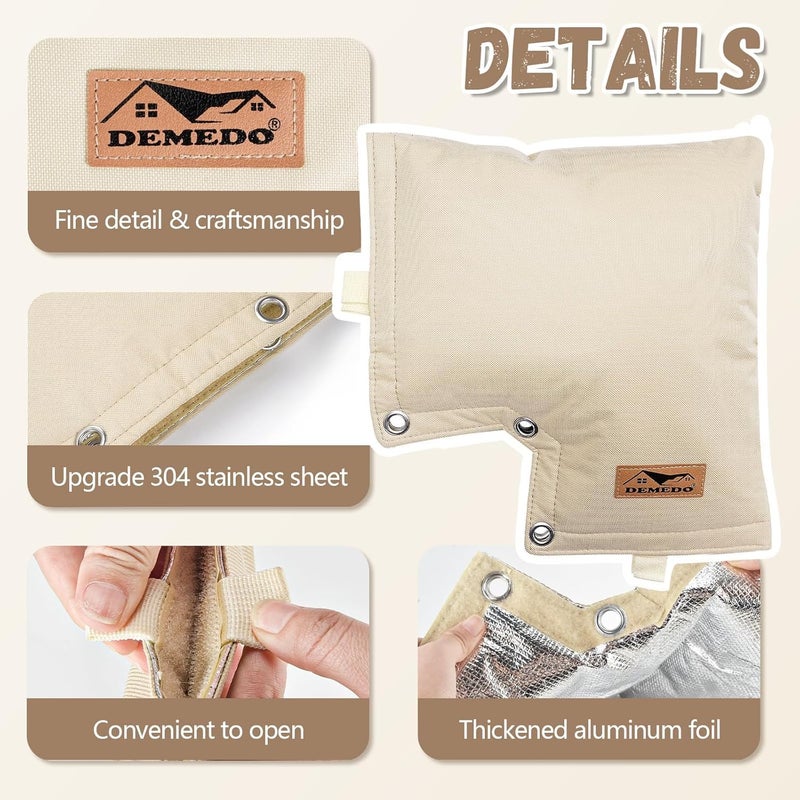 DEMEDO Backflow Cover, Backflow Preventers Protection, Pressure Vacuum Breaker Cover for Winter, Insulated Cover Pouch for Irrigation Backflow Valve, Sprinkler Valves Cover in Snow or Sun Exposure – Beige - Image 5
