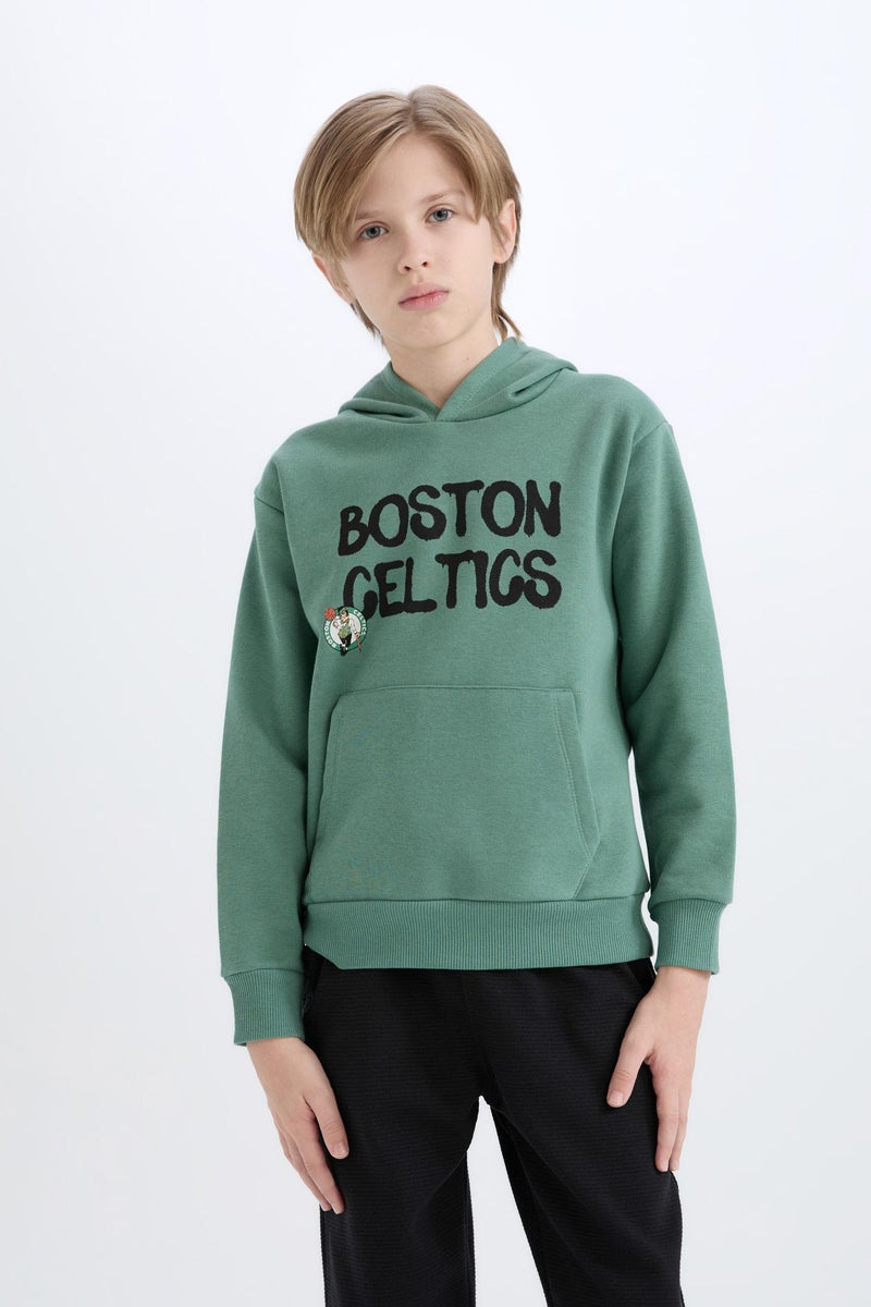 DeFacto Boy NBA Boston Celtics Hooded Sweatshirt  - Image 3