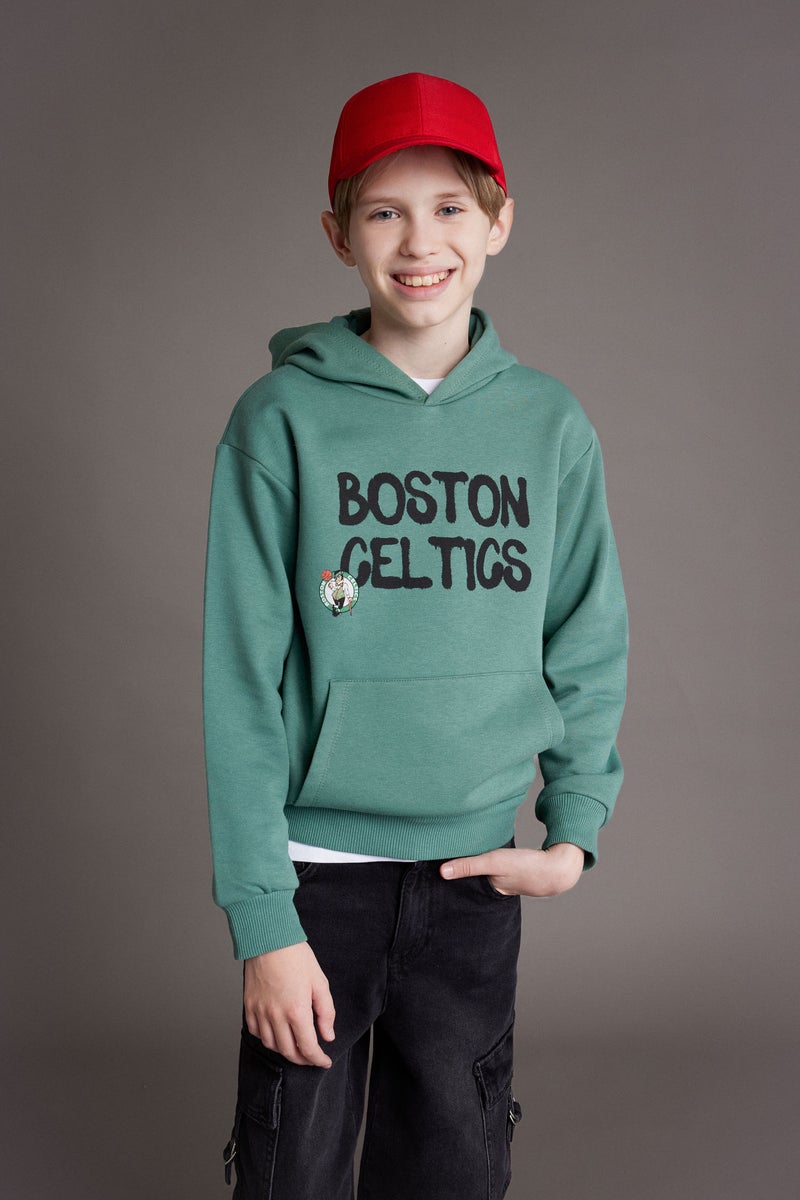 DeFacto Boy NBA Boston Celtics Hooded Sweatshirt  - Image 5