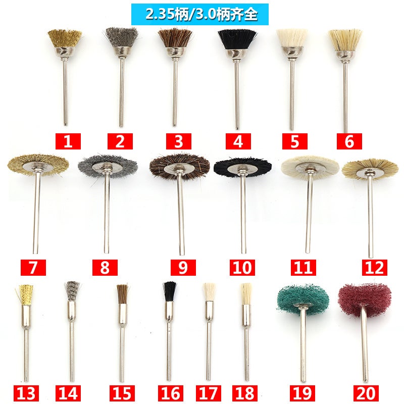 3 Handle Wen Play Tools Electric Grinding Brush Mini Polishing Brush Clean Brush Flat Brush Bowl Brush Rust Removal Wire Brush - Image 3