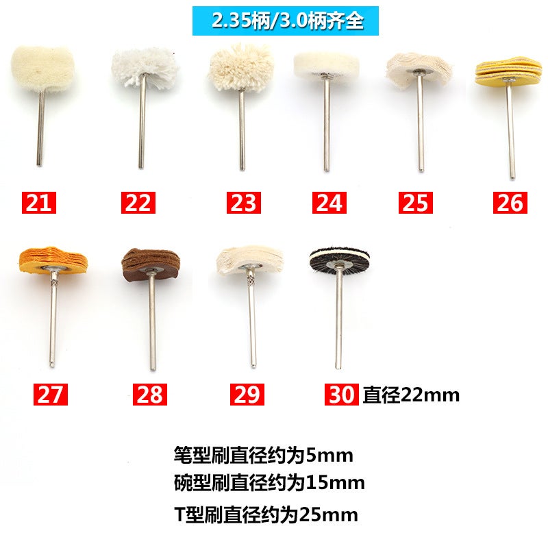 3 Handle Wen Play Tools Electric Grinding Brush Mini Polishing Brush Clean Brush Flat Brush Bowl Brush Rust Removal Wire Brush - Image 4