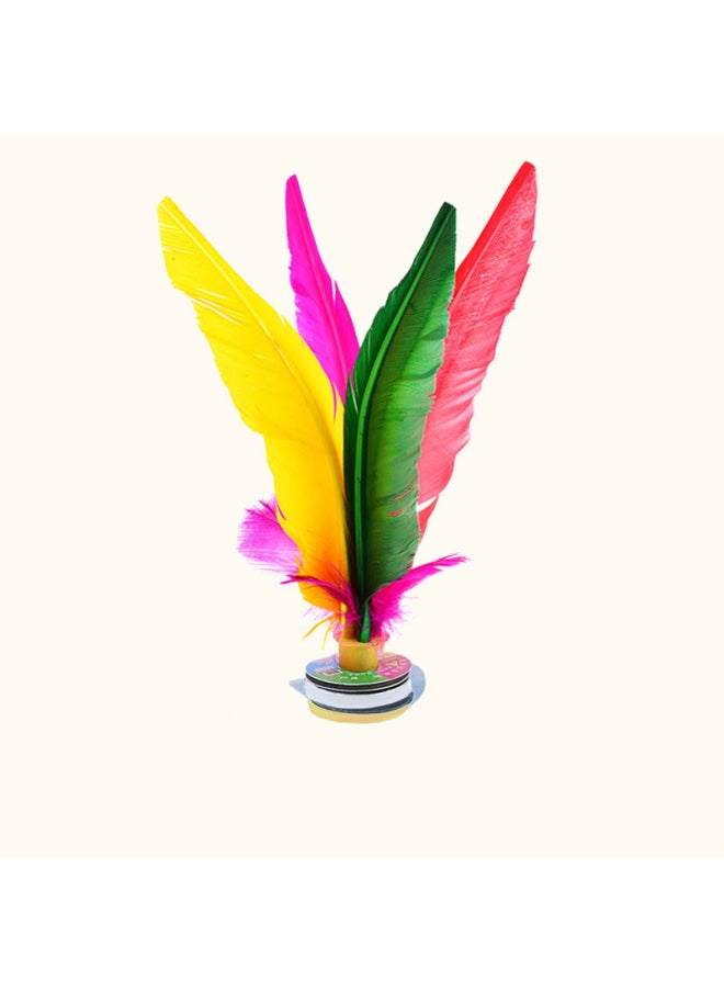 Thunderbolt Adult Children Primary School Students Competition Special Kick Resistant Key Kick Shuttlecock Chicken Feather Key Shuttlecock Big Flower Shuttlecock-Specifications:( 21cm ) Shuttlecock/shuttlecock Ball ☆  - Image 1