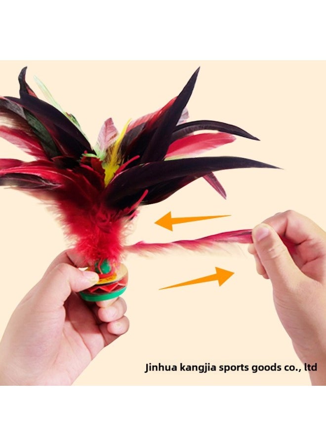 Thunderbolt Adult Children Primary School Students Competition Special Kick Resistant Key Kick Shuttlecock Chicken Feather Key Shuttlecock Big Flower Shuttlecock-Specifications:( 21cm ) Shuttlecock/shuttlecock Ball ☆  - Image 5