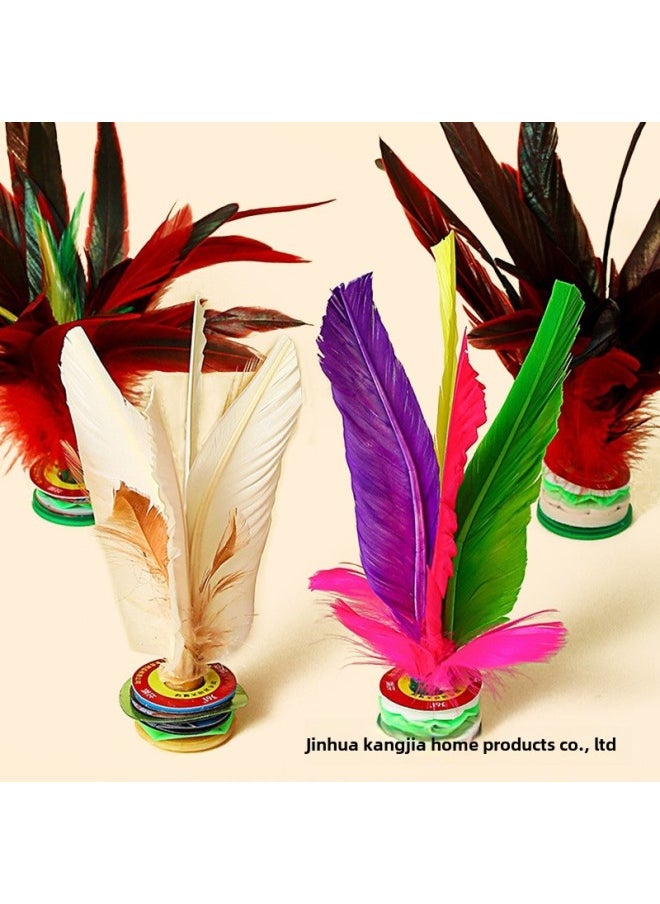 Thunderbolt Adult Children Primary School Students Competition Special Kick Resistant Key Kick Shuttlecock Chicken Feather Key Shuttlecock Big Flower Shuttlecock-Specifications:( 21cm ) Shuttlecock/shuttlecock Ball ☆  - Image 4
