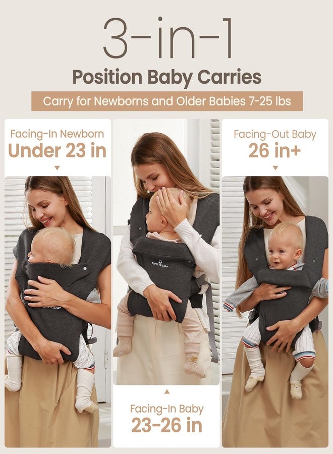 TSRETE Baby Carrier Newborn to Toddler - Ergonomic and Cozy Infant Carrier With Lumbar Support for 7-25lbs, Easy Adjustable, Face-in and Face-Out Positions Baby Sling - Image 4