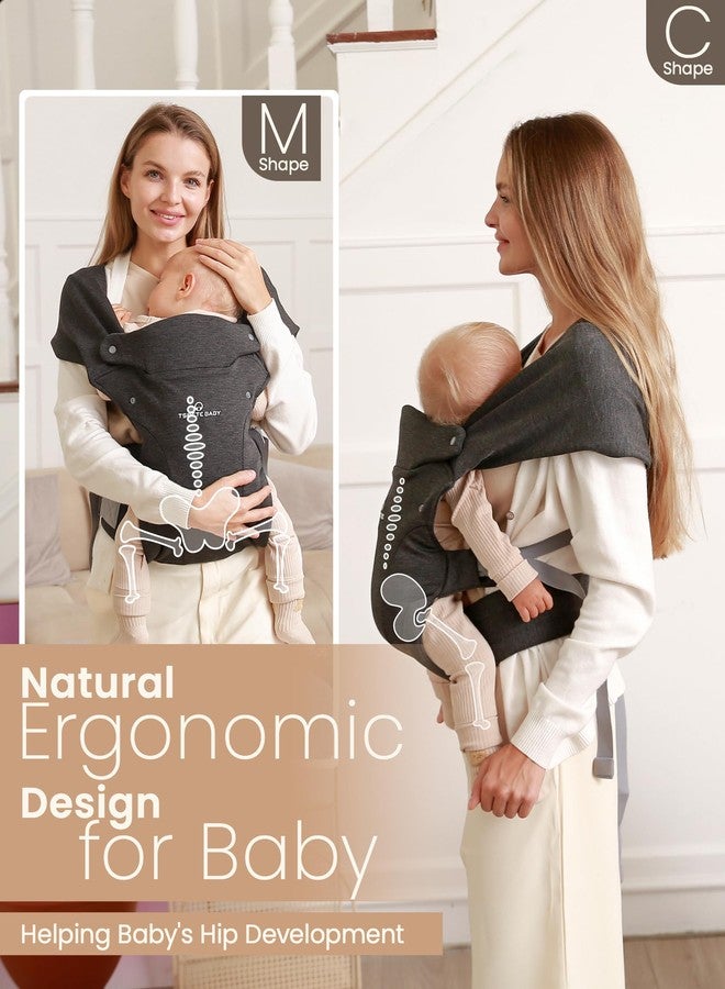 TSRETE Baby Carrier Newborn to Toddler - Ergonomic and Cozy Infant Carrier With Lumbar Support for 7-25lbs, Easy Adjustable, Face-in and Face-Out Positions Baby Sling - Image 3