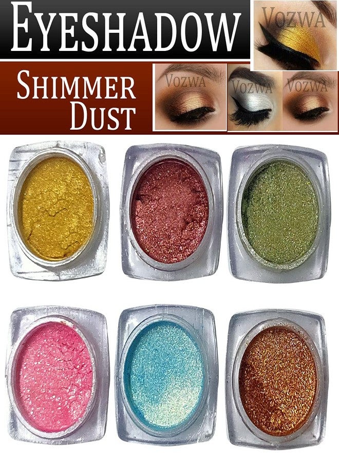 Vozwa 6 color Eyeshadow Pigment Shimmer Dust - Image 2