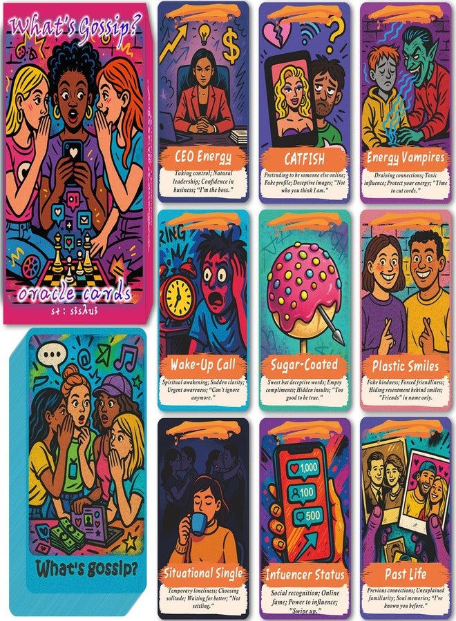 sishui What is Bagua?80 Bagua Tea Oracle Card Deck for Beginners Oracle Card Tarot Set for Karma, Twin Flames, Love, Friendship, Life Readings - Image 1