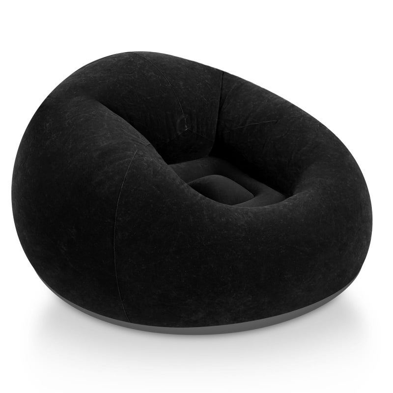 Realspring Inflatable Bean Bag Chairs for Adult Blow up Chairs Lazy Sofa Folding Portable Inflatable Chair for Movie Outdoor Room Bedroom Reading CampingBlack