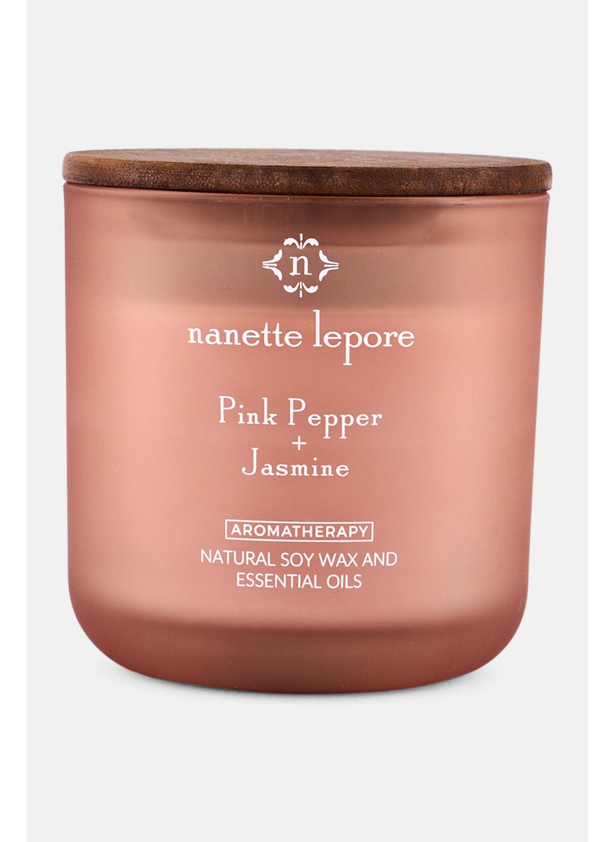 Nanette lepore - Pink Pepper And Jasmine Scented Candle 350 g, Tan - Image 1